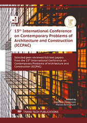 eBook, 13th International Conference on Contemporary Problems of Architecture and Construction (ICCPAC), Trans Tech Publications Ltd