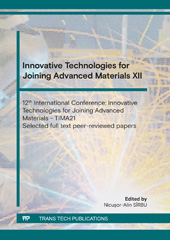 E-book, Innovative Technologies for Joining Advanced Materials XII, Trans Tech Publications Ltd