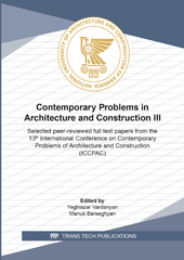 E-book, Contemporary Problems in Architecture and Construction III, Trans Tech Publications Ltd