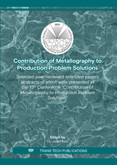 E-book, Contribution of Metallography to Production Problem Solutions, Trans Tech Publications Ltd