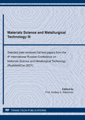 E-book, Materials Science and Metallurgical Technology III, Trans Tech Publications Ltd