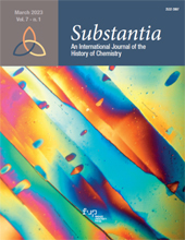 Fascicule, Substantia : an International Journal of the History of Chemistry : 7, 1, 2023, Firenze University Press