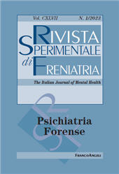 Fascicolo, Rivista sperimentale di freniatria : la rivista dei servizi di salute mentale : CXLVII, 1, 2023, Franco Angeli