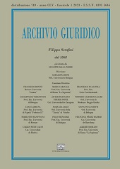 Fascicule, Archivio giuridico Filippo Serafini : CLV, 1, 2023, Enrico Mucchi Editore