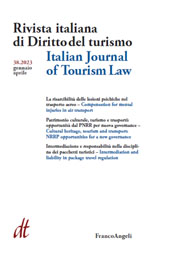 Fascicolo, Rivista italiana di diritto del turismo : 38, 1, 2023, Franco Angeli