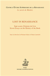 E-book, Lost in Renaissance : Sept essais d'hitsoire du livre. Seven Essays on the History of the Book, Adams, Renaud, Honoré Champion