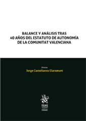 eBook, Balance y análisis tras 40 años del Estatuto de Autonomía de la Comunitat Valenciana, Tirant lo Blanch