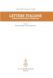 Issue, Lettere italiane : LXXV, 1, 2023, L.S. Olschki