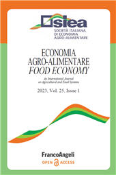 Fascicolo, Economia agro-alimentare : XXV, 1, 2023, Franco Angeli