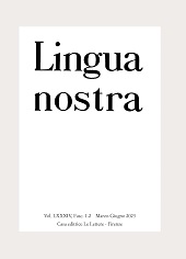 Issue, Lingua nostra : LXXXIV, 1/2, 2023, Le Lettere