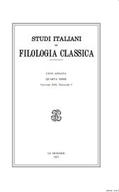 Heft, Studi italiani di filologia classica : 1, 2023, Le Monnier