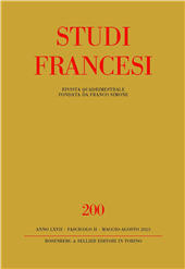 Issue, Studi francesi : 200, 2, 2023, Rosenberg & Sellier