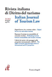 Fascicule, Rivista italiana di diritto del turismo : 39, 2, 2023, Franco Angeli