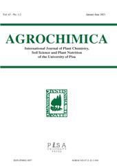 Heft, Agrochimica : International Journal of Plant Chemistry, Soil Science and Plant Nutrition of the University of Pisa : 67, 1/2, 2023, Pisa University Press