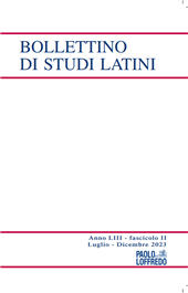 Fascículo, Bollettino di studi latini : LIII, 2, 2023, Paolo Loffredo iniziative editoriali