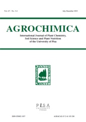 Heft, Agrochimica : International Journal of Plant Chemistry, Soil Science and Plant Nutrition of the University of Pisa : 67, 3/4, 2023, Pisa University Press