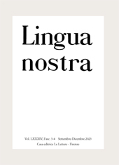 Heft, Lingua nostra : LXXXIV, 3/4, 2023, Le Lettere