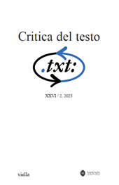 Fascicule, Critica del testo : XXVI, 2, 2023, Viella