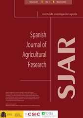 Fascículo, Spanish journal of agricultural research : 21, 1, 2023, CSIC, Consejo Superior de Investigaciones Científicas