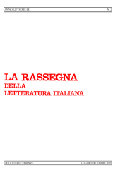 Heft, La rassegna della letteratura italiana : 127, 2, 2023, Le Lettere