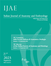 Fascicolo, IJAE : Italian Journal of Anatomy and Embryology : 127, 1 Supplement, 2023, Firenze University Press