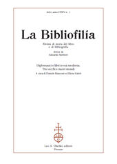 Issue, La bibliofilia : rivista di storia del libro e di bibliografia : CXXV, 1, 2023, L.S. Olschki