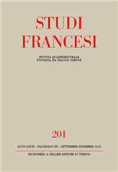 Issue, Studi francesi : 201, 3, 2023, Rosenberg & Sellier