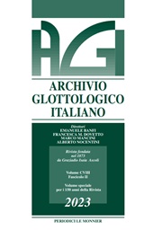 Fascículo, Archivio glottologico italiano : CVIII, 2, 2023, Le Monnier