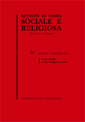 Heft, Ricerche di storia sociale e religiosa : 95, 1/2, 2023, Edizioni di storia e letteratura