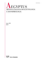 Heft, Aegyptus : rivista italiana di egittologia e papirologia : CIII, 2023, Vita e Pensiero