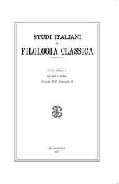 Heft, Studi italiani di filologia classica : 2, 2023, Le Monnier