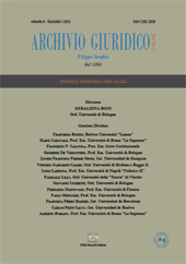 Issue, Archivio giuridico Filippo Serafini : supplemento 1, 2023, Enrico Mucchi Editore