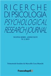 Fascicolo, Ricerche di psicologia : 3, 2023, Franco Angeli