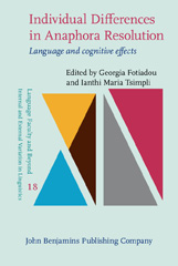 E-book, Individual Differences in Anaphora Resolution : Language and cognitive effects, John Benjamins Publishing Company