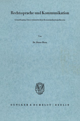 E-book, Rechtssprache und Kommunikation. Grundlegung einer semantischen Kommunikationstheorie., Duncker & Humblot