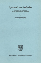 E-book, Systematik des Strafrechts. Übersichten und Definitionen aus dem Strafrecht und der Kriminologie., Hellmer, Joachim, Duncker & Humblot