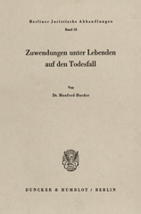 eBook, Zuwendungen unter Lebenden auf den Todesfall., Duncker & Humblot