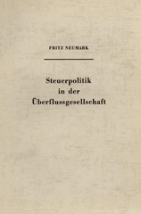 E-book, Steuerpolitik in der Überflussgesellschaft., Neumark, Fritz, Duncker & Humblot