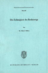 E-book, Die Zulässigkeit des Rechtswegs., Duncker & Humblot