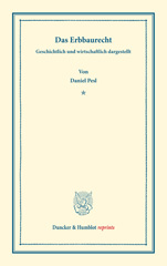 E-book, Das Erbbaurecht. : Geschichtlich und wirtschaftlich dargestellt., Duncker & Humblot
