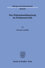 E-book, Das Diskontinuitätsprinzip im Parlamentsrecht., Duncker & Humblot