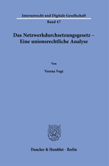 E-book, Das Netzwerkdurchsetzungsgesetz - Eine unionsrechtliche Analyse., Vogt, Verena, Duncker & Humblot