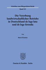 E-book, Die Vererbung landwirtschaftlicher Betriebe in Deutschland de lege lata und de lege ferenda., Duncker & Humblot