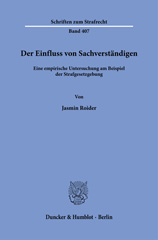 eBook, Der Einfluss von Sachverständigen. : Eine empirische Untersuchung am Beispiel der Strafgesetzgebung., Duncker & Humblot