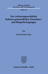 E-book, Der verfassungsrechtliche Rahmen gemeindlicher Einwohner- und Bürgerbefragungen., Duncker & Humblot