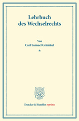 E-book, Lehrbuch des Wechselrechts., Duncker & Humblot