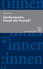 E-book, Gendersprache : Kampf oder Krampf?, Münch, Ingo von., Duncker & Humblot