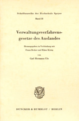 E-book, Verwaltungsverfahrensgesetze des Auslandes., Duncker & Humblot