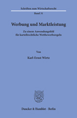 E-book, Werbung und Marktleistung. : Zu einem Anwendungsfeld für kartellrechtliche Wettbewerbsregeln., Wirtz, Karl-Ernst, Duncker & Humblot