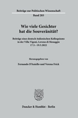 eBook, Wie viele Gesichter hat die Souveränität? : Beiträge eines deutsch-italienischen Kolloquiums in der Villa Vigoni, Loveno di Menaggio 17.5.âÂÂ-âÂÂ19.5.2022., Duncker & Humblot